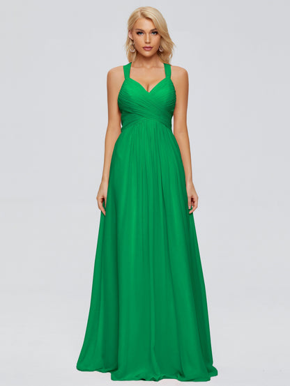 Josephine Spaghetti Straps Chiffon Bridesmaid Dresses