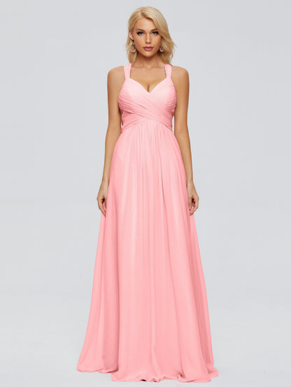 Josephine Spaghetti Straps Chiffon Bridesmaid Dresses