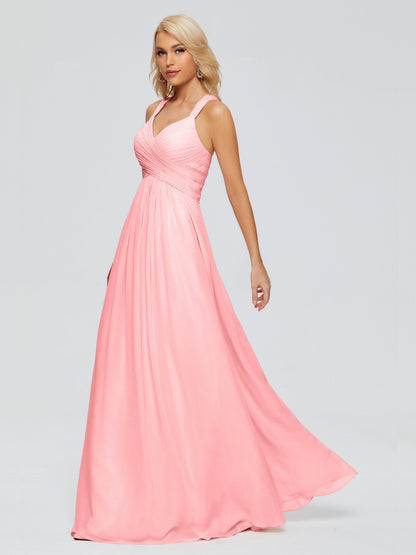 Josephine Spaghetti Straps Chiffon Bridesmaid Dresses