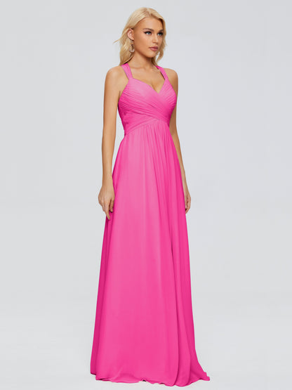 Josephine Spaghetti Straps Chiffon Bridesmaid Dresses