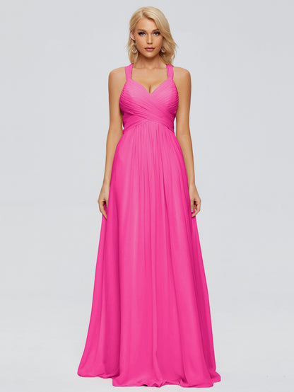 Josephine Spaghetti Straps Chiffon Bridesmaid Dresses