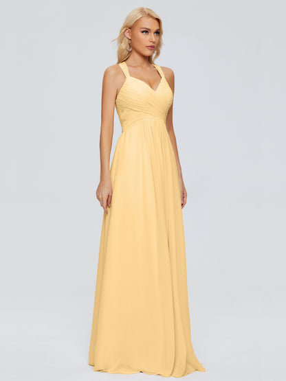 Josephine Spaghetti Straps Chiffon Bridesmaid Dresses