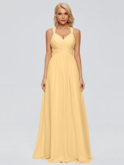 Josephine Spaghetti Straps Chiffon Bridesmaid Dresses