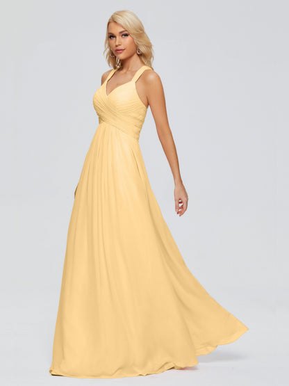 Josephine Spaghetti Straps Chiffon Bridesmaid Dresses