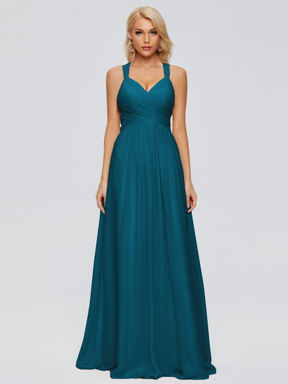 Josephine Spaghetti Straps Chiffon Bridesmaid Dresses