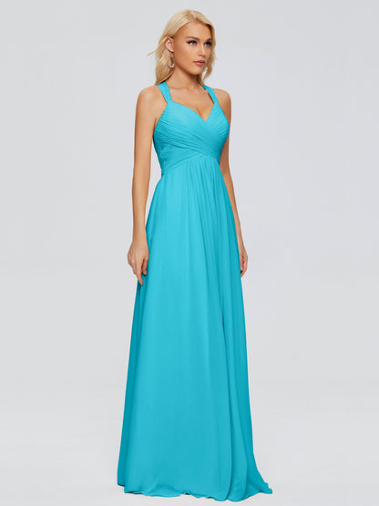 Josephine Spaghetti Straps Chiffon Bridesmaid Dresses