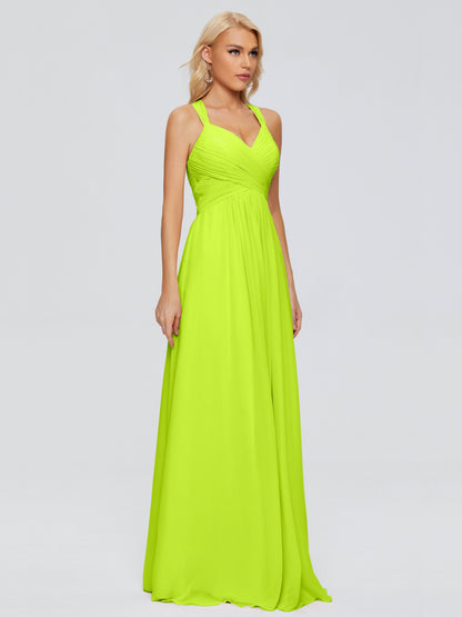 Josephine Spaghetti Straps Chiffon Bridesmaid Dresses