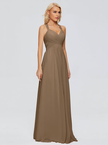 Josephine Spaghetti Straps Chiffon Bridesmaid Dresses