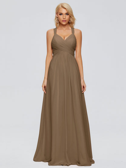 Josephine Spaghetti Straps Chiffon Bridesmaid Dresses