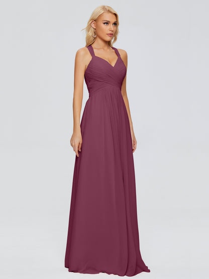 Josephine Spaghetti Straps Chiffon Bridesmaid Dresses
