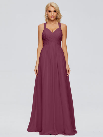 Josephine Spaghetti Straps Chiffon Bridesmaid Dresses