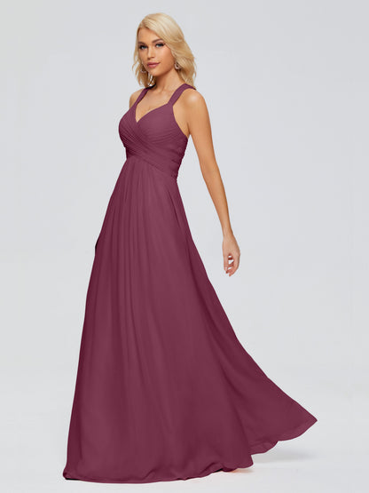 Josephine Spaghetti Straps Chiffon Bridesmaid Dresses