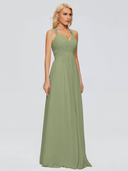 Josephine Spaghetti Straps Chiffon Bridesmaid Dresses