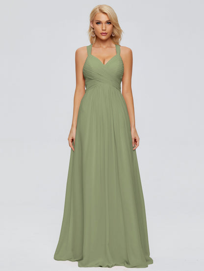 Josephine Spaghetti Straps Chiffon Bridesmaid Dresses