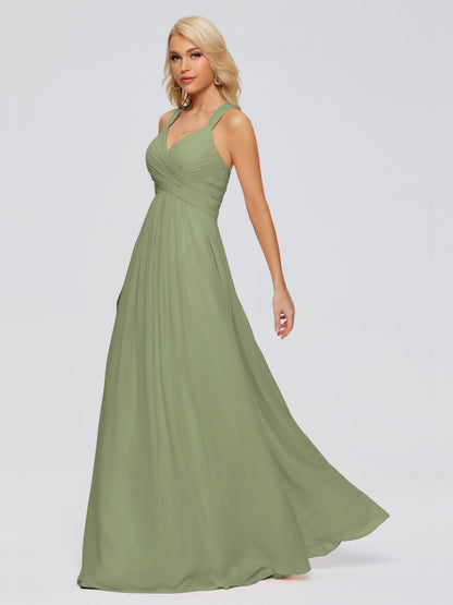 Josephine Spaghetti Straps Chiffon Bridesmaid Dresses