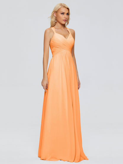 Josephine Spaghetti Straps Chiffon Bridesmaid Dresses