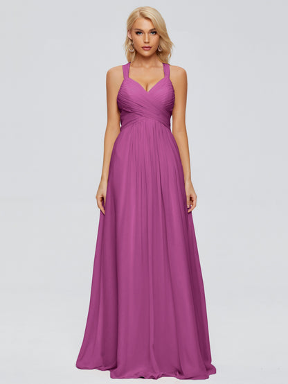 Josephine Spaghetti Straps Chiffon Bridesmaid Dresses
