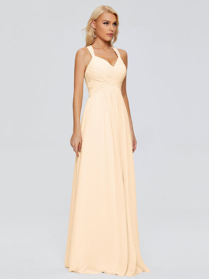 Josephine Spaghetti Straps Chiffon Bridesmaid Dresses