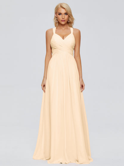 Josephine Spaghetti Straps Chiffon Bridesmaid Dresses