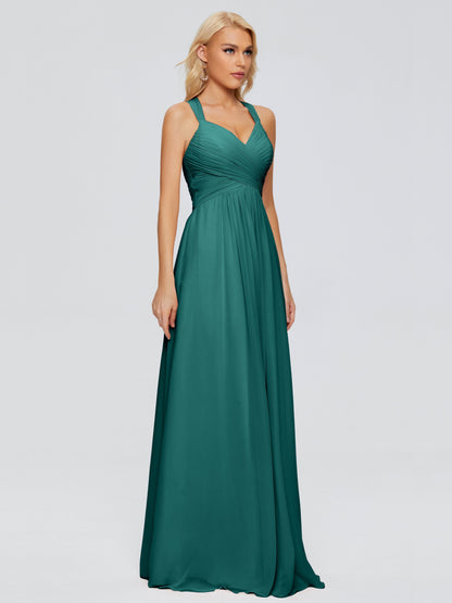 Josephine Spaghetti Straps Chiffon Bridesmaid Dresses