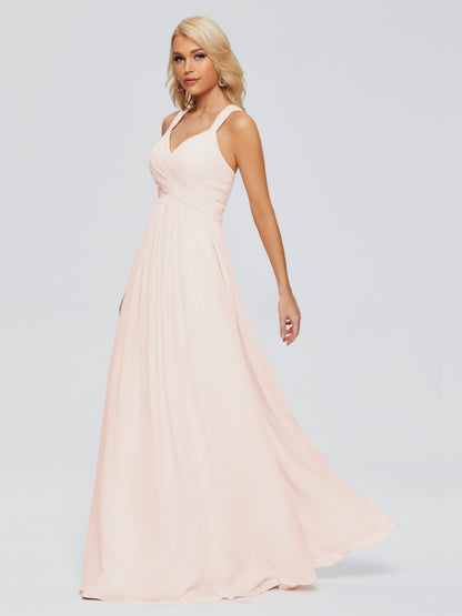 Josephine Spaghetti Straps Chiffon Bridesmaid Dresses