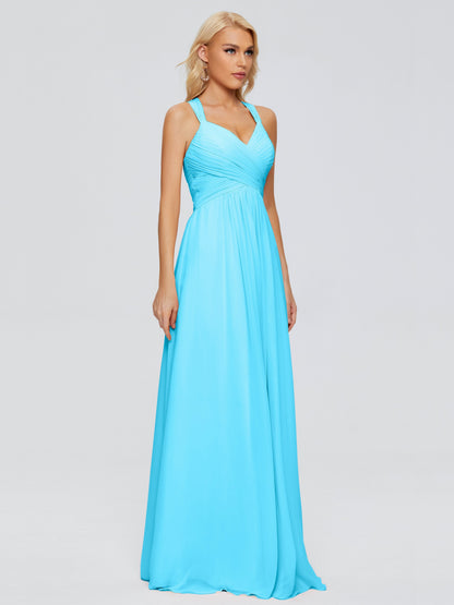 Josephine Spaghetti Straps Chiffon Bridesmaid Dresses