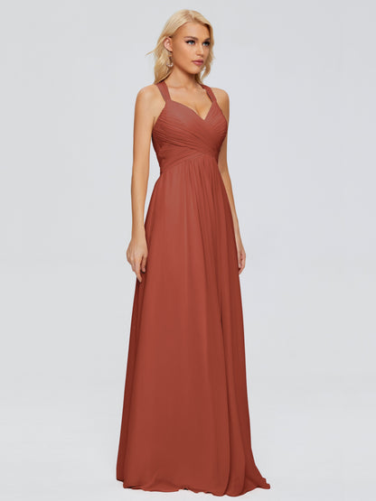 Josephine Spaghetti Straps Chiffon Bridesmaid Dresses