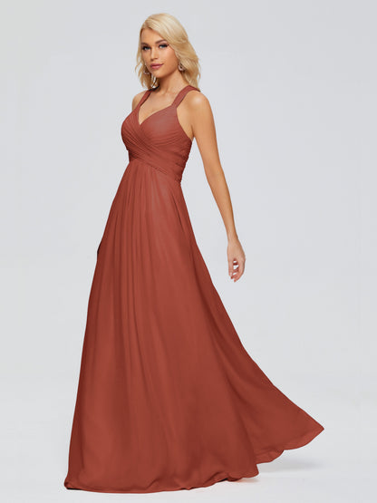 Josephine Spaghetti Straps Chiffon Bridesmaid Dresses