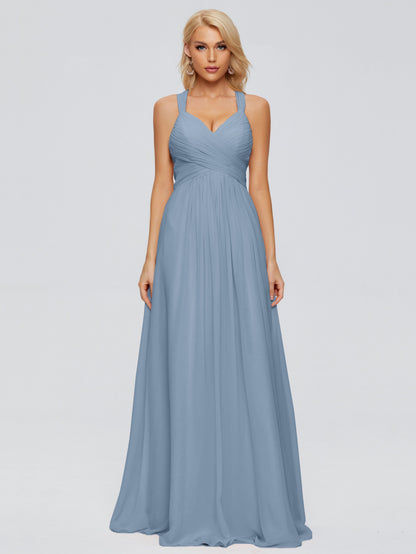 Josephine Spaghetti Straps Chiffon Bridesmaid Dresses