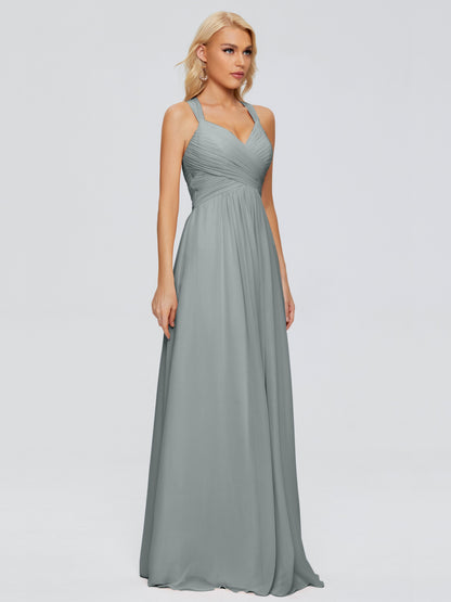 Josephine Spaghetti Straps Chiffon Bridesmaid Dresses
