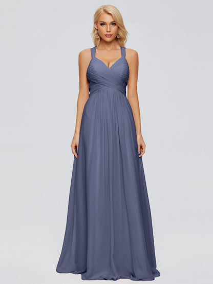 Josephine Spaghetti Straps Chiffon Bridesmaid Dresses