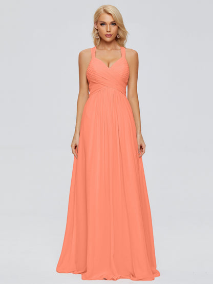 Josephine Spaghetti Straps Chiffon Bridesmaid Dresses