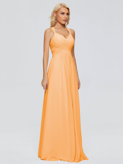 Josephine Spaghetti Straps Chiffon Bridesmaid Dresses