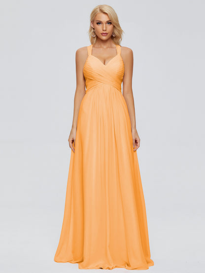 Josephine Spaghetti Straps Chiffon Bridesmaid Dresses