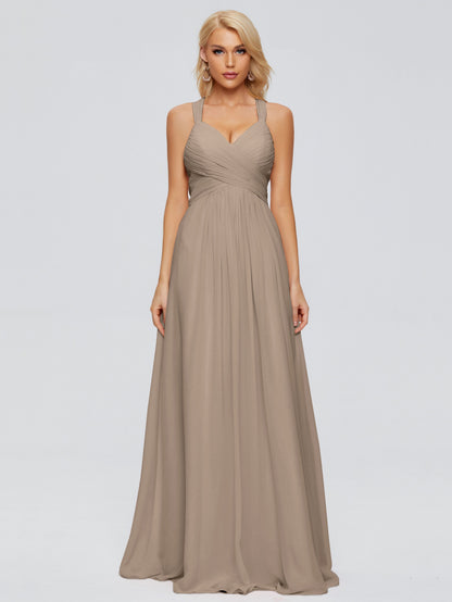 Josephine Spaghetti Straps Chiffon Bridesmaid Dresses