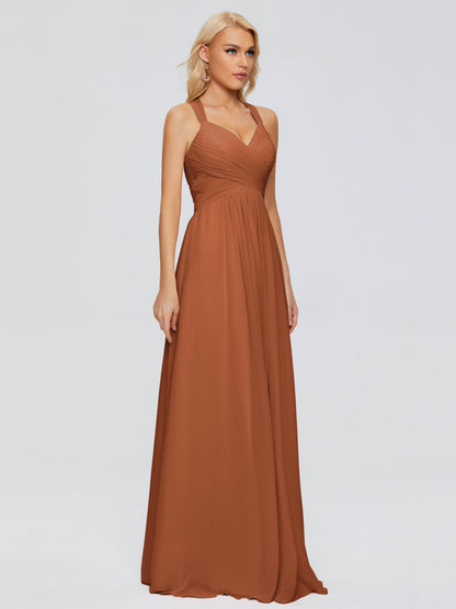 Josephine Spaghetti Straps Chiffon Bridesmaid Dresses