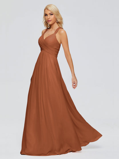 Josephine Spaghetti Straps Chiffon Bridesmaid Dresses