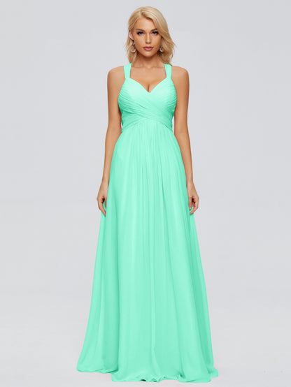 Josephine Spaghetti Straps Chiffon Bridesmaid Dresses