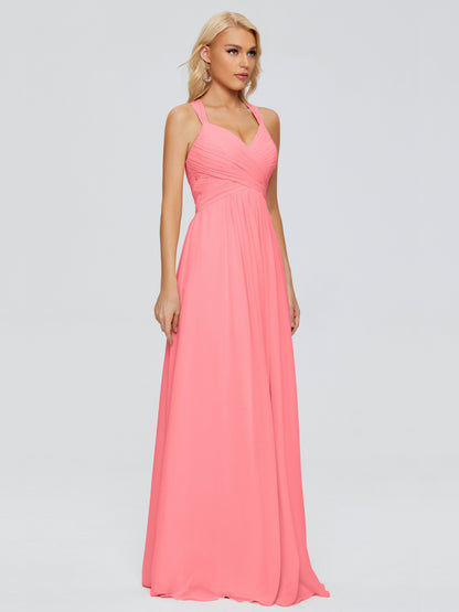 Josephine Spaghetti Straps Chiffon Bridesmaid Dresses