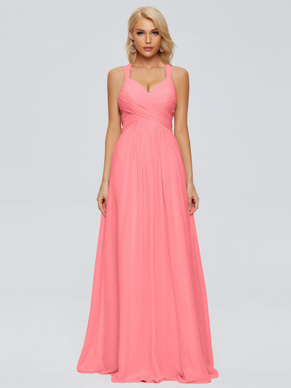 Josephine Spaghetti Straps Chiffon Bridesmaid Dresses