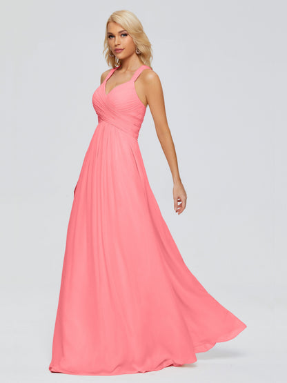 Josephine Spaghetti Straps Chiffon Bridesmaid Dresses