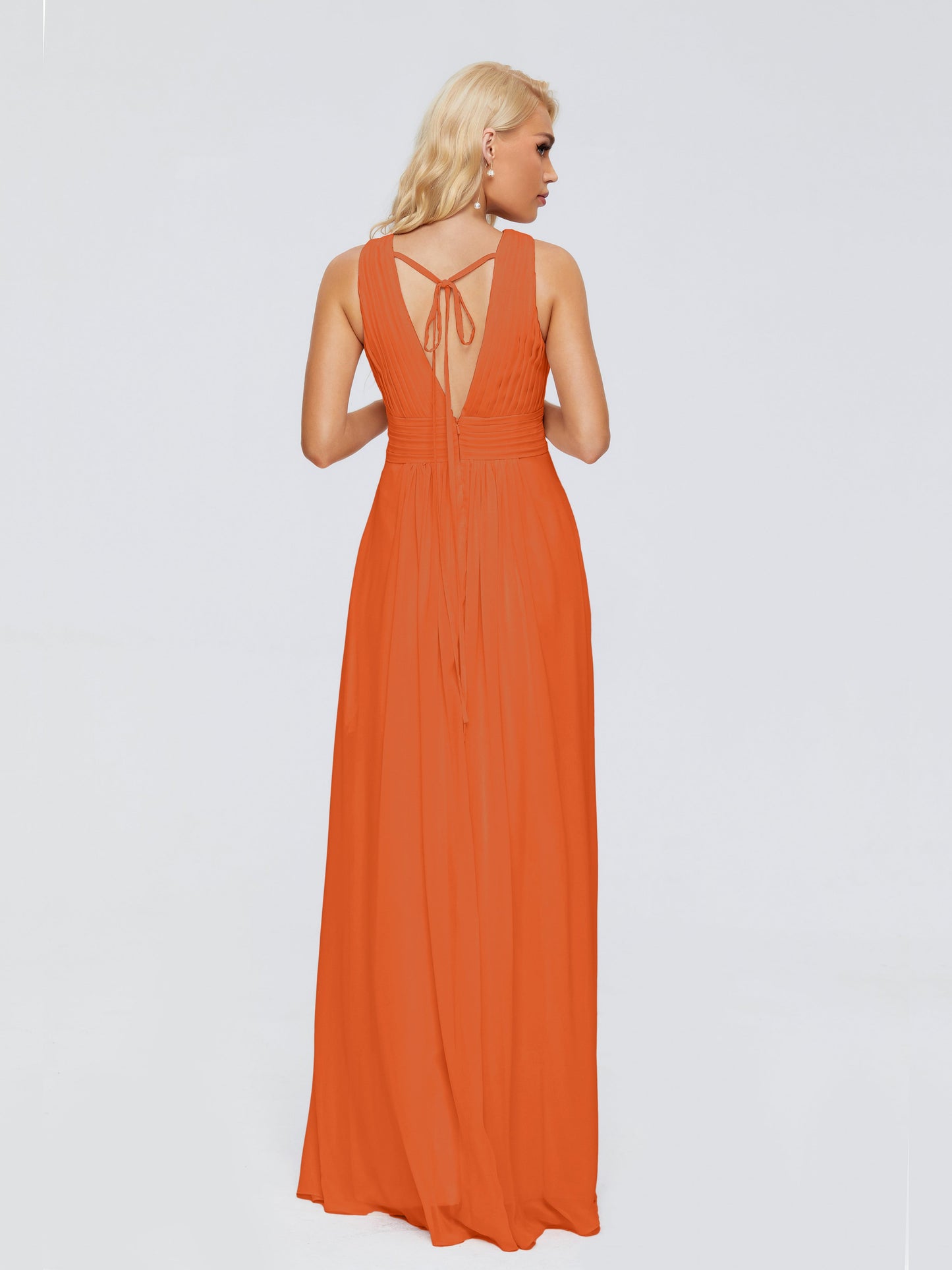 Juliana A-line V Neck Straps Chiffon Bridesmaid Dresses With Pockets