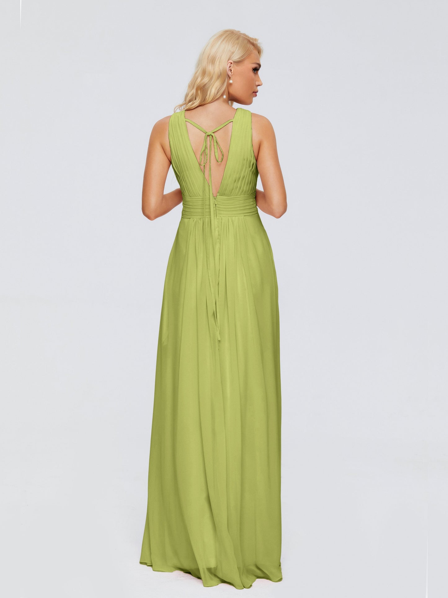 Juliana A-line V Neck Straps Chiffon Bridesmaid Dresses With Pockets