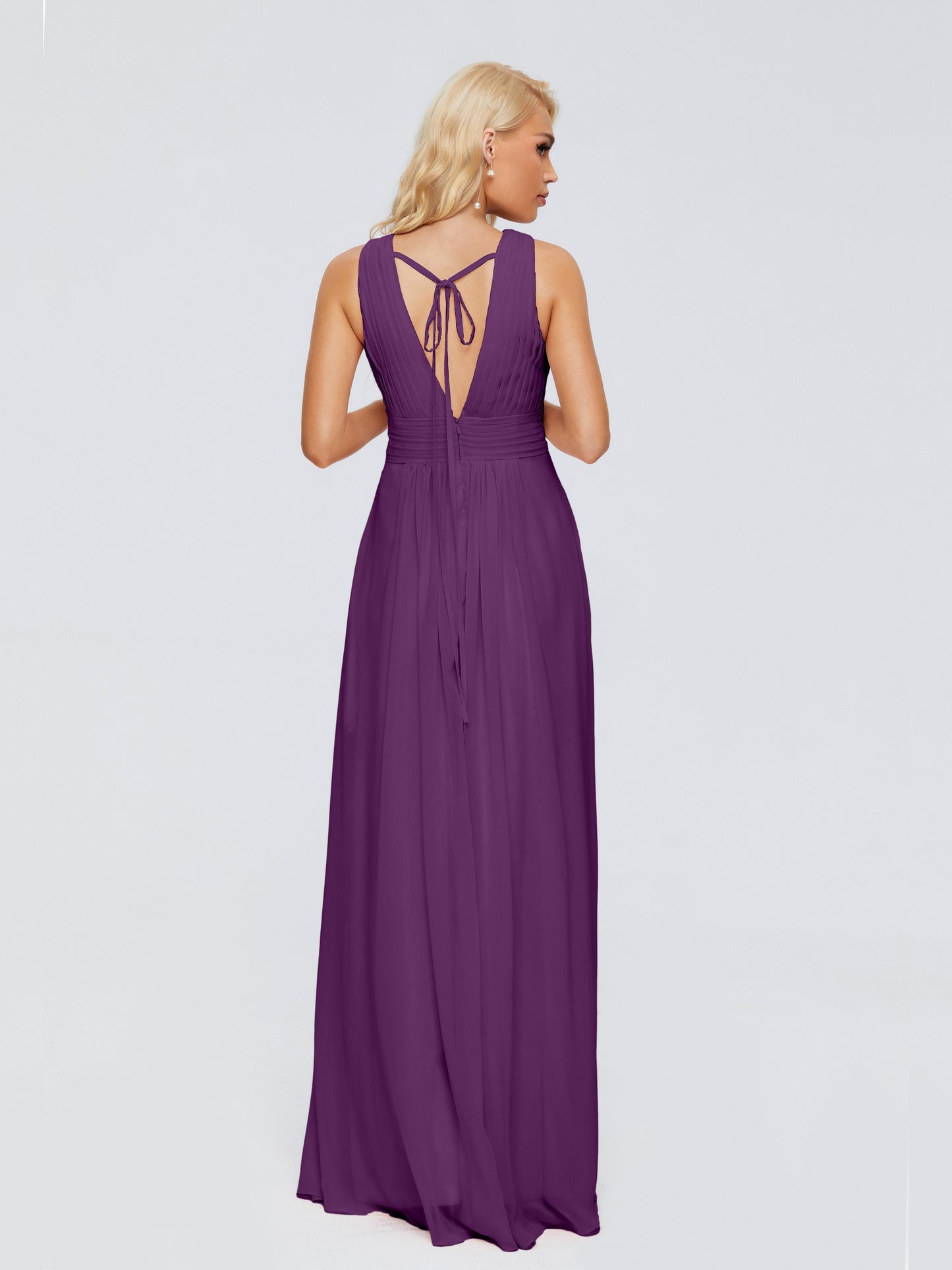 Juliana A-line V Neck Straps Chiffon Bridesmaid Dresses With Pockets