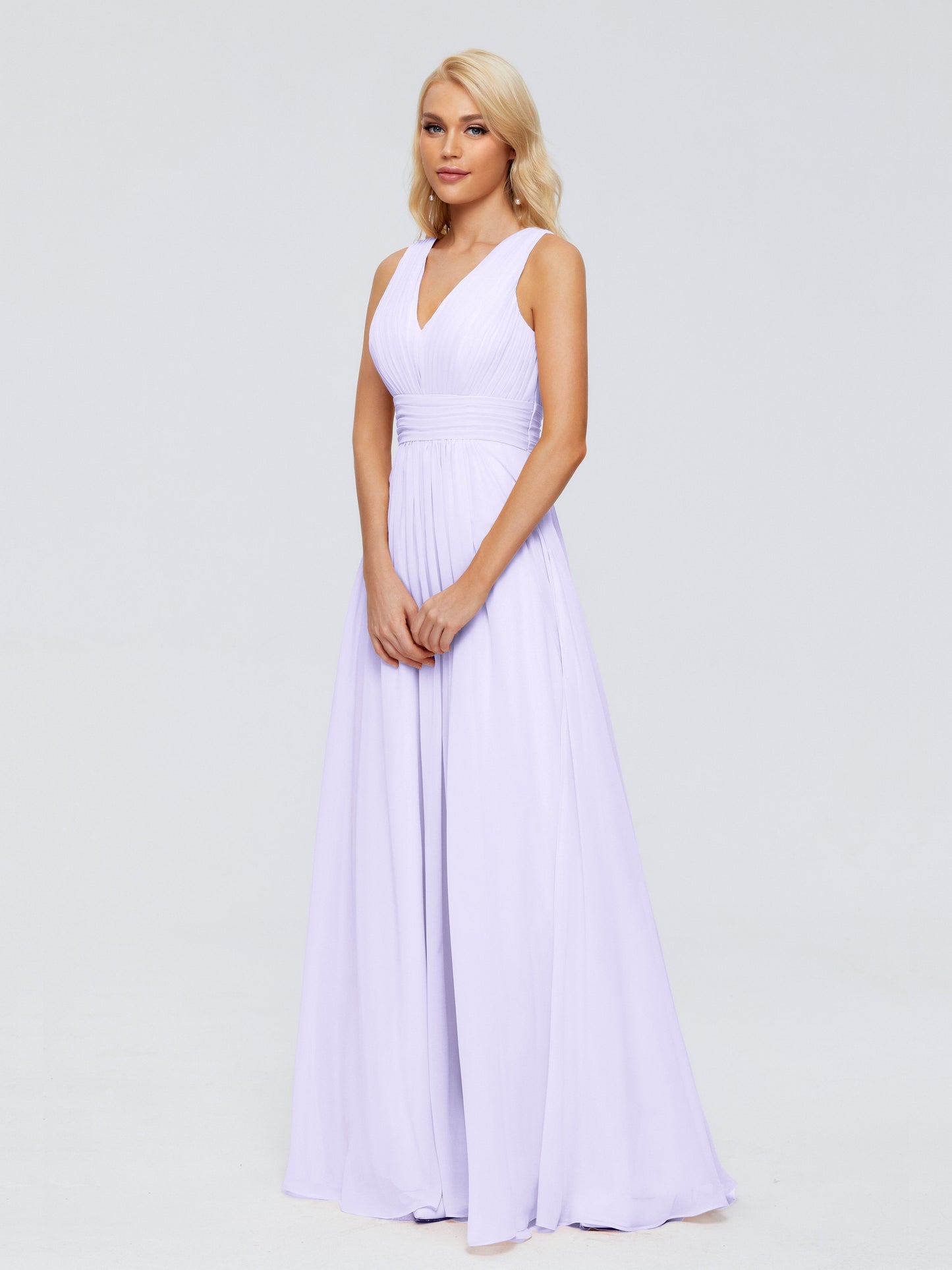 Juliana A-line V Neck Straps Chiffon Bridesmaid Dresses With Pockets
