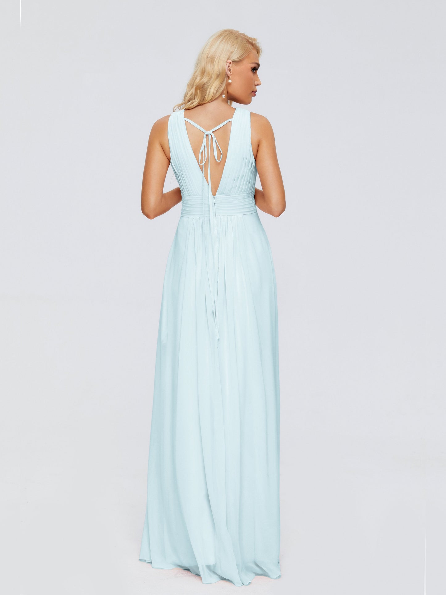 Juliana A-line V Neck Straps Chiffon Bridesmaid Dresses With Pockets