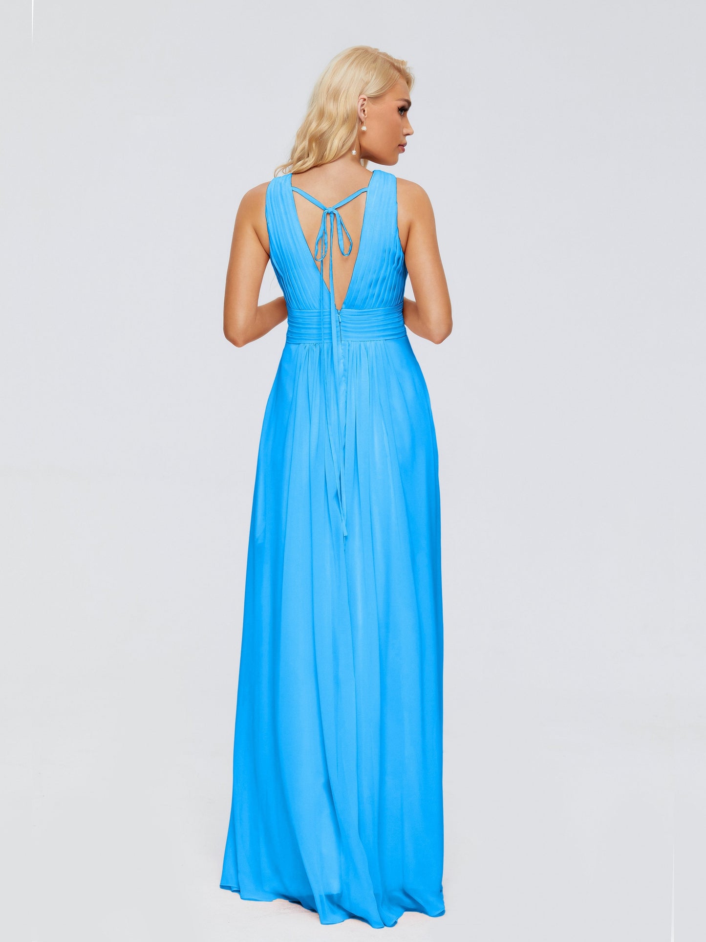 Juliana A-line V Neck Straps Chiffon Bridesmaid Dresses With Pockets