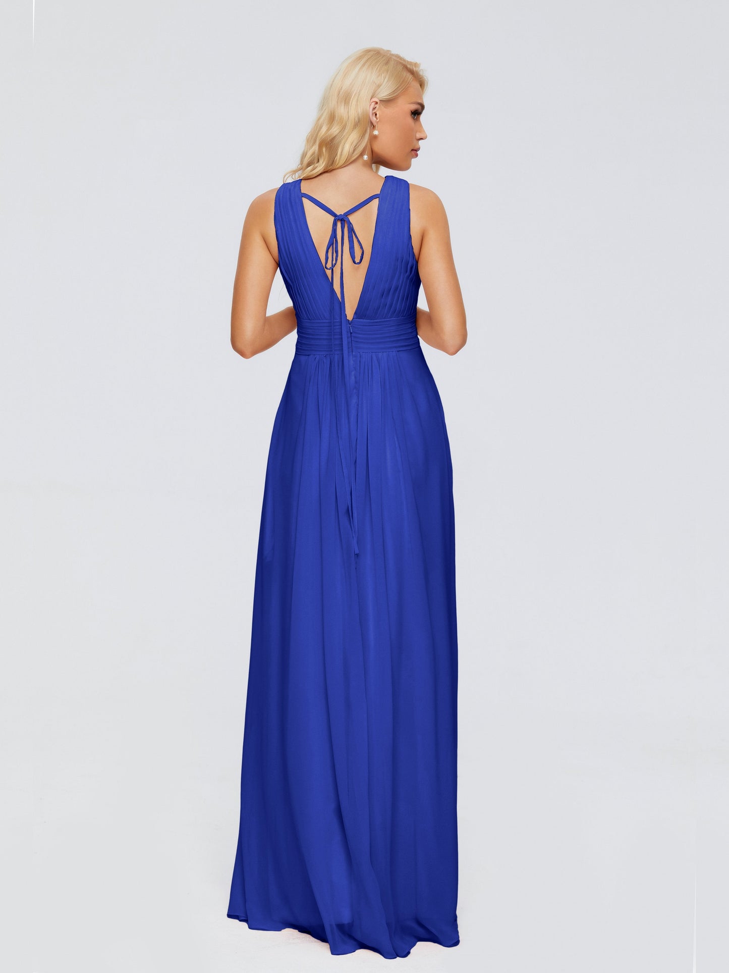 Juliana A-line V Neck Straps Chiffon Bridesmaid Dresses With Pockets