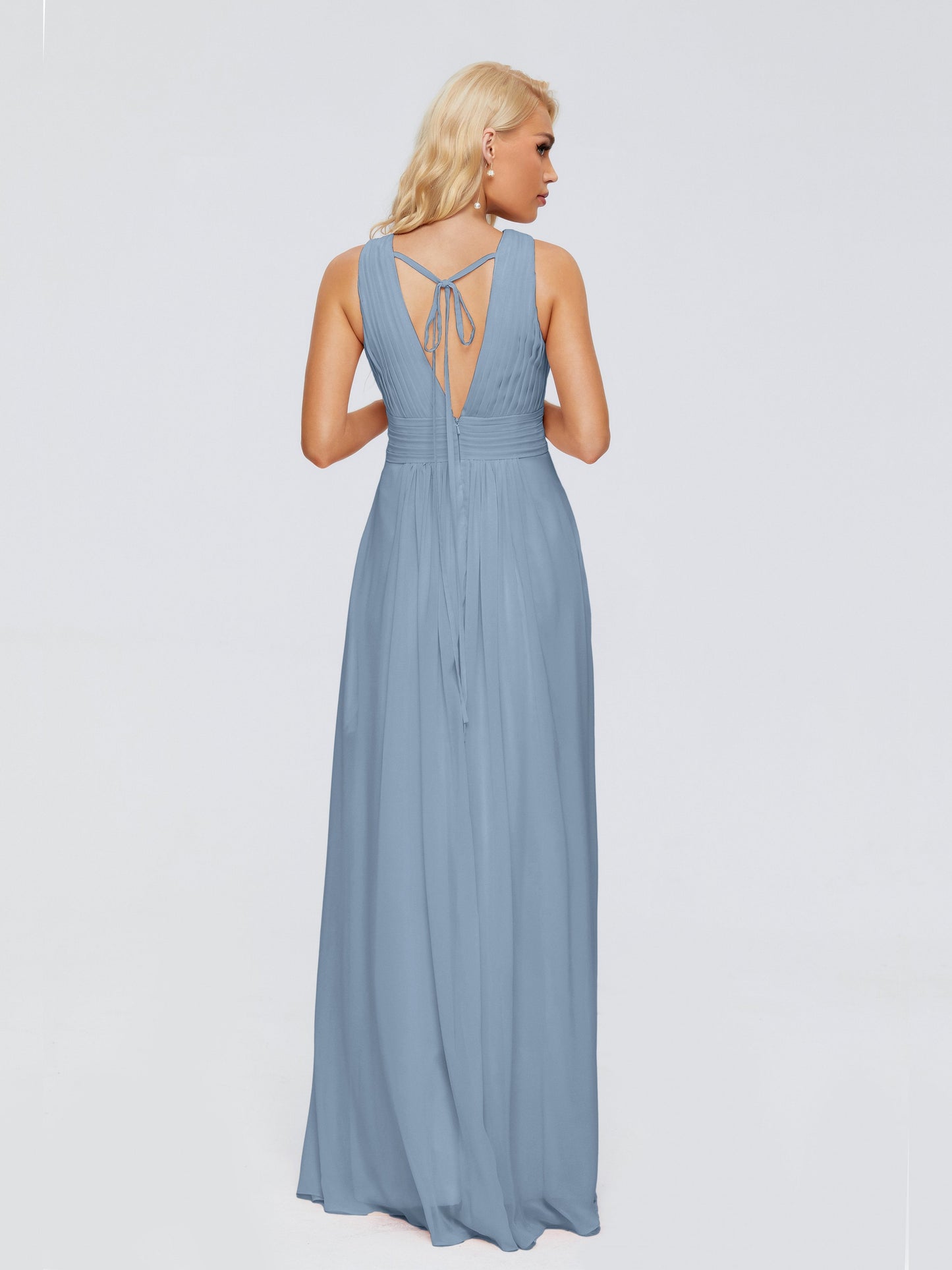 Juliana A-line V Neck Straps Chiffon Bridesmaid Dresses With Pockets