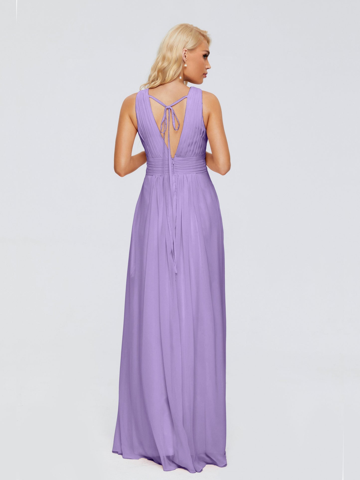 Juliana A-line V Neck Straps Chiffon Bridesmaid Dresses With Pockets
